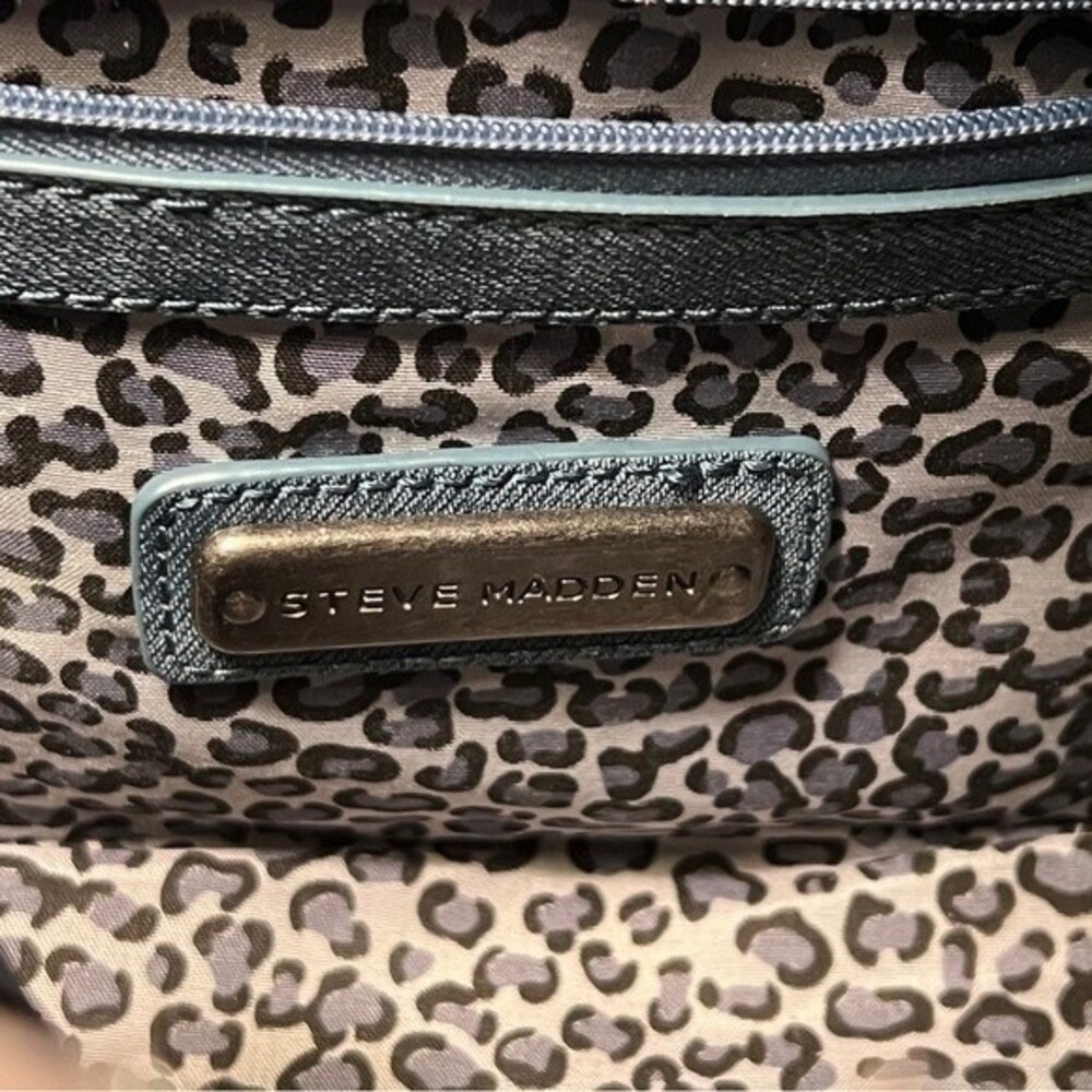 Steve Madden Vintage Denim Chain Bag with Patches Chanel Vibes - Picture 10 of 13